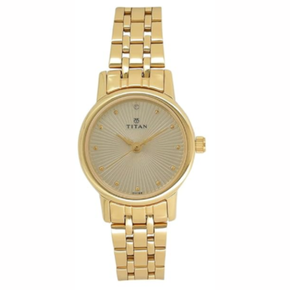 Titan Karishma 2593YM01 Revive Champagne Dial Analog Watch for Women